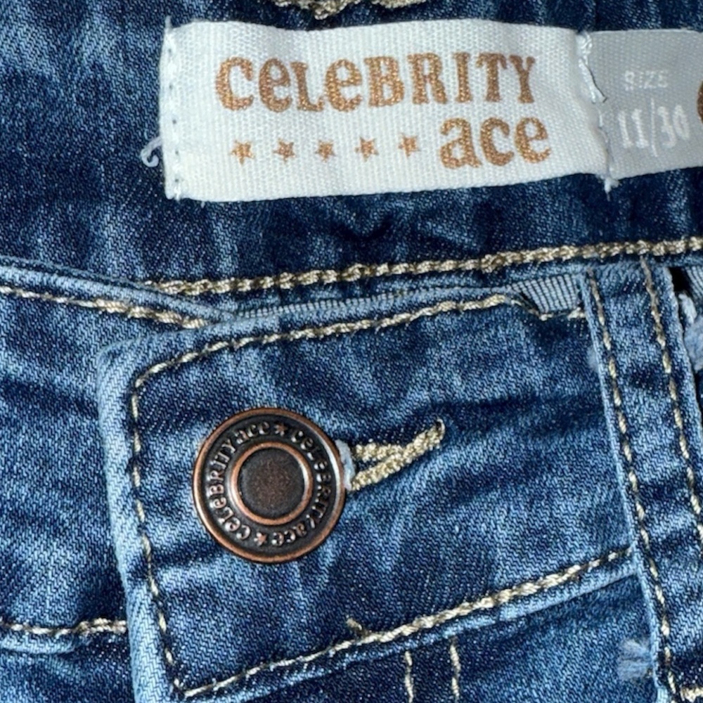 Celebrity Ace Distressed Flare Jeans, Size 11/30 - Picture 3 of 3